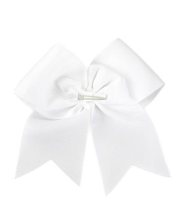 AMYDECOR 7 Inch Jumbo White Hair Bow Clips for Girls and Women - Alligator Hair Accessories - Buy Online on GoSupps.com