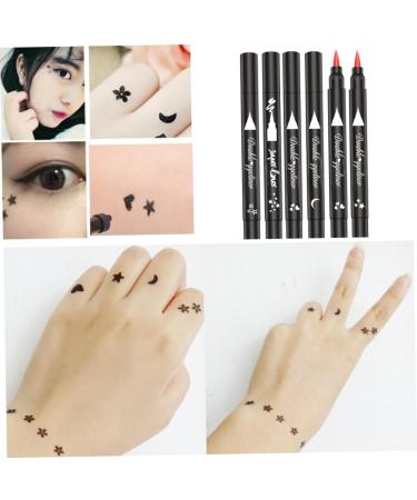 Eyeliner Stamp 2 in 1 Double-Head Waterproof Liquid Eyeliner Pen Make-Up Tool Black Heart Liquid Eyeliner - Buy Online on GoSupps.com