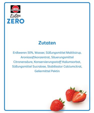 Schwartau Extra Zero Strawberry Fruit Spread - No Added Sugar 15 kcal per 25g 280g (Pack of 2) - Healthy Deliciousness for International Shipping - Buy Online on GoSupps.com