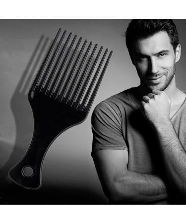 DAZISEN 2 Pcs Afro Hair Comb - Black Plastic Wide Tooth Smooth Afro Pick Comb Detangling Hair Comb for Curly Wavy Frizzy Hair for Men and Women Black *2 - Buy Online on GoSupps.com