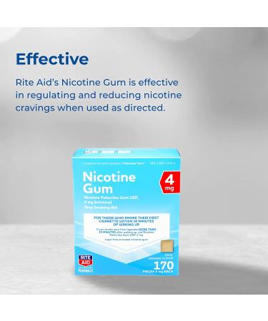 Rite Aid Nicotine Gum 4mg - 170 Count | Original Flavor | Quit Smoking Aid - Buy Online on GoSupps.com