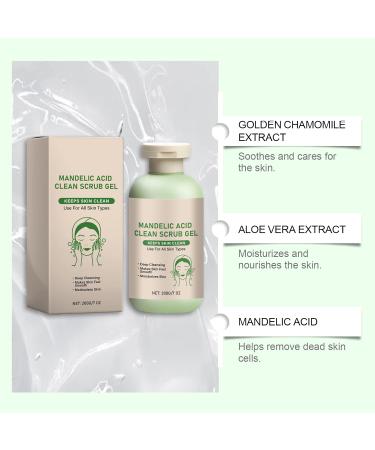 Mandelic Acid Exfoliating Gel Scrub for Face & Body Purifying Pore Refining Peeling Gel Deep Cleansing Moisturizing & Brightening Reduces Blackheads & Uneven Texture for All Skin Types 7Oz - Buy Online on GoSupps.com