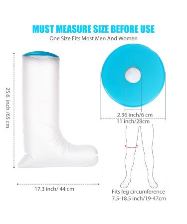 BESUMYN Waterproof Short Leg Cast Cover - Shower Bandage Protector for Broken Knee, Ankle, Foot - Reusable, Watertight, Clear Design - Buy Online on GoSupps.com