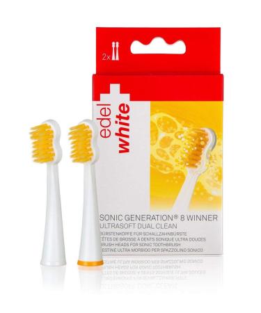 Edel & White Edelwhite replacement brushes for Sonic Generation 8 Winner elegant white brush heads ultraich dual clean 2 pieces 100-191 replacement brush heads - Buy Online on GoSupps.com