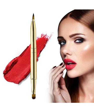Revolving lip brush portable lip brush portable applicator for lipstick lip gloss suitable for lip brush eyeshadow brush concealer brush with lid-make-up brush tool butyeak