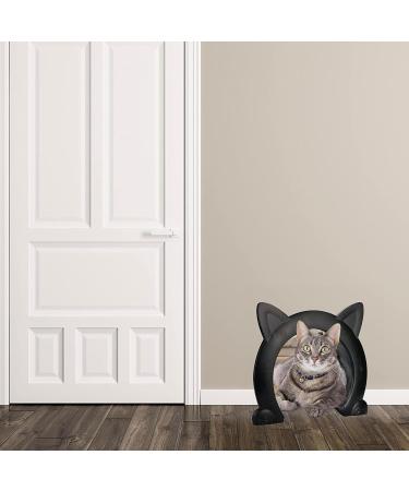 Cat Door Indoor Cat Door Pet Doors for Cats No-Flap Cat Door with Screws Fits Both Solid and Hollow Indoors Door (Black L) - Buy Online on GoSupps.com