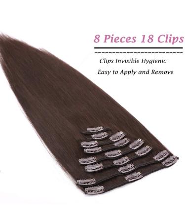 Premium 20-60 cm Remy Clip-In Hair Extensions 8 Strands - 02# Dark Brown 65-120 g Whole Head Set - Buy Online on GoSupps.com