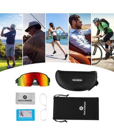 ROCKBROS Polarized UV Protection Cycling Sunglasses in Black Yellow - Men Women Sport Glasses - Buy Online on GoSupps.com