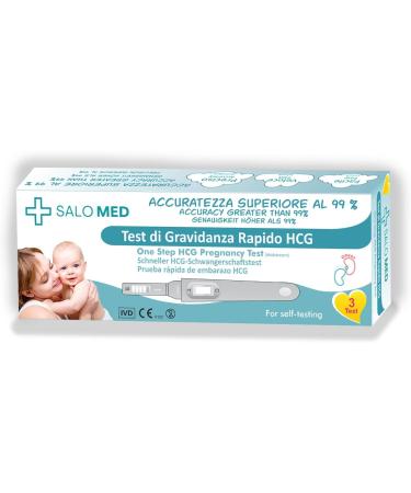 SALO MED HCG Pregnancy Test - 3 Ultra-Sensitive Tests - 99% Accuracy Safe & Easy to Use - Buy Online on GoSupps.com