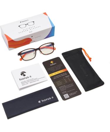 HORUS X Blue-Light Blocker Glasses for Kids | Glare-Free Gaming Glasses for Boys & Girls | Orange Rectangular Helsinki Design - Buy Online on GoSupps.com
