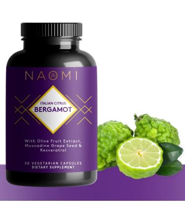 NAOMI Italian Citrus Bergamot 500mg Supplement - Cardiovascular Health & Antioxidant Support - 30 Veggie Capsules - Buy Online on GoSupps.com