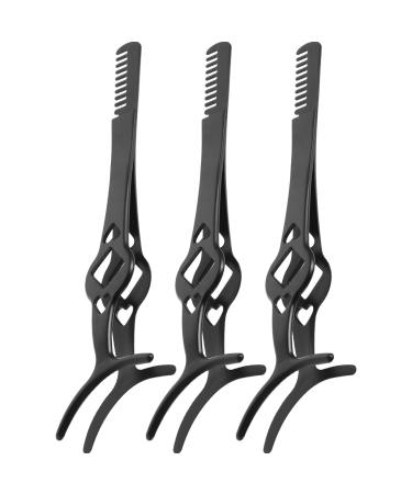 Beaupretty 3pcs False Eyelashes Applicator Tool Eyelash Clamps Eyelash Tweezer Lash Tweezer Lash Clip Lash Clamp with Comb(Black)