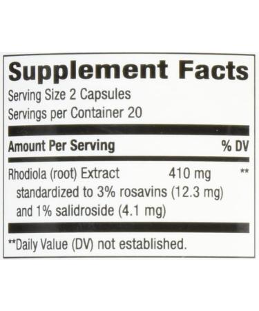 Rhodiola Energy 205 mg - 40 Vegan Capsules | Enzymatic Therapy for Stress & Vitality - Buy Online on GoSupps.com