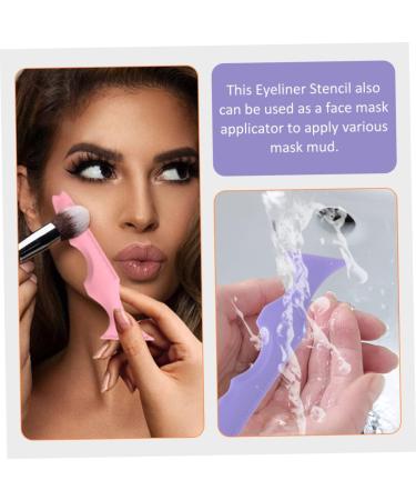 Healeved 4 Pcs Silicone Beauty Ruler Winged Eyeliner Stamp Eyeliner Micro Eyelash Mascara Lash Guard Comb 15X4.15CMx2pcs Assorted Colorx2pcs - Buy Online on GoSupps.com