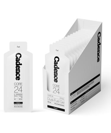 Cadence Core Energy Gels for Running Endurance - Carbohydrates Per Serving with Electrolytes for Hydration - Dual Fuel Formula for Long Distance Sport Cycling - 12 Pack (44g x 12)