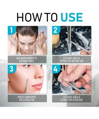 Stainless Steel Blackhead Extractor Tool for Acne, Whiteheads, Blackheads - Facial Skin Care Essential - Buy Online on GoSupps.com
