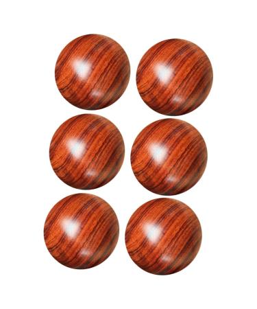 Healeved 6 Pieces Solid Wood Massage Ball Foot massage devices rollball massage device Handmilling ball wooden balls Exercise balls Exercise balls Muscle stretchball Fitnessball leisure ball