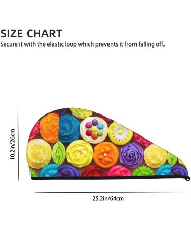 Buy Brightly Colored Cupcake Hair Towel Wrap | Quick Drying Turban with Button | Perfect for Effortless Hair Drying | International Shipping - Buy Online on GoSupps.com