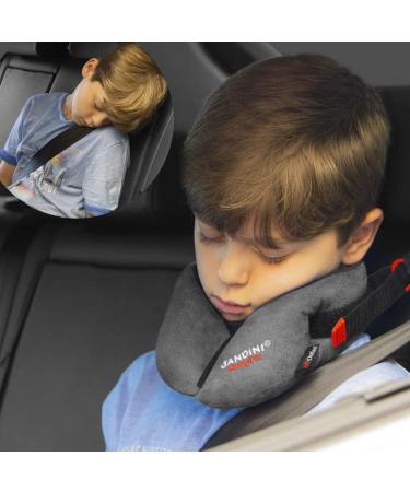 SANDINI SleepFix Kids Outlast Child neck pillow/ Neck cushion with support function and temperature regulation Child seat accessory for car/ bike/ travel Prevents tilting of the head during sleep Anthracite