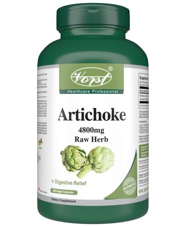 VORST Artichoke 4800mg Raw Equivalent (1200mg With 4:1 Extract Ratio) 180 Vegan Capsules | Digestive Supplement for Cholesterol Balance & Liver Health | Powder Pills | 1 Bottle 180 count (Pack of 1)