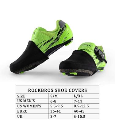 ROCKBROS Thermal Cycling Shoe Covers - Windproof Half Shoe Toe Cover for Mountain and Road Cycling Shoes, Water-Resistant, Black, Size 7-11 - Buy Online on GoSupps.com
