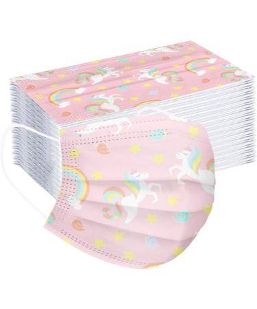 50PCS Kids Mask Disposable Cute Cartoon Printing 3Ply Protective Breathable Comfortable Anti Dust Face Bandanas Girls (C-006) - Buy Online on GoSupps.com