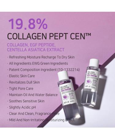 APLB Collagen EGF Peptide Facial Toner - 19.8% Collagen PEPT CEN | Revitalize & Replenish Moisture | Korean Skincare for Enhanced Elasticity & Improved Skin Texture - 5.41 FL.OZ - Buy Online on GoSupps.com
