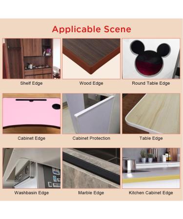 Flintronic 3m*12mm U-Shape Flexible Furniture Edge Banding - Baby Safety Edge Protector | Self Adhesive TPE Wood Edging Tape | DIY Furniture Edge Trim - Beige - Buy Online on GoSupps.com