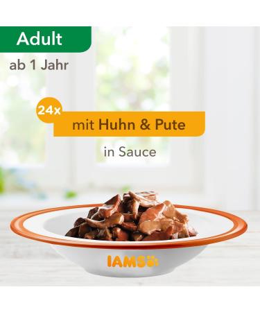 IAMS DELIGHTS Wet Cat Food with Chicken & Turkey in Sauce - 24 x 85g Pack | Nutritious Meal for Adult Cats | International Shipping Available - Buy Online on GoSupps.com