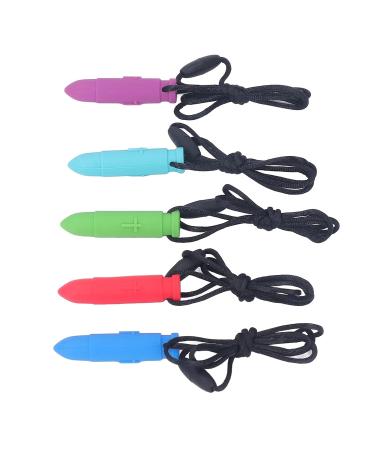 5Pcs Baby Teething Toy Pendant  Chew Sensory Pendant Portable Baby Chew Necklace Soft Silicone Teething Chewing Pendant Toy Set - Buy Online on GoSupps.com
