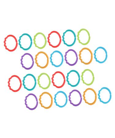 SAFIGLE 48pcs Grabbing Infant Pacifier Soother Babyautomotive Teether Rings Links Toys for Boy Ring o Links for Toys Molar Toy Molar Rings Infant Molar Toy Colorful Medium
