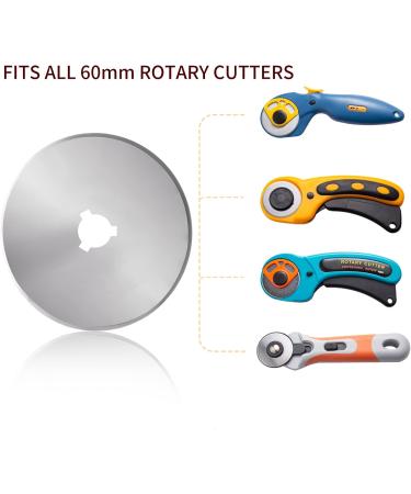 WhisperDream 60mm Rotary Cutter Blades - 10 Pack Replacement Blades for Sewing, Quilting, Fabric, and Crafts - Trefoil Hole-60mm - Buy Online on GoSupps.com