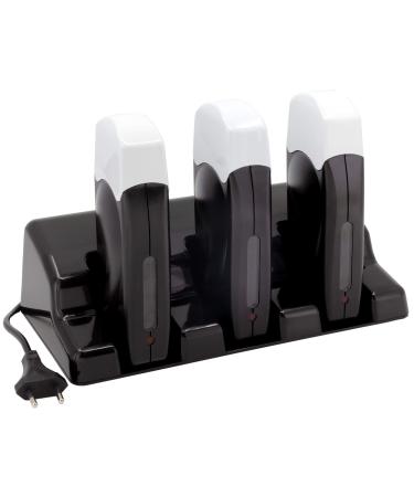 Epilwax 3 WachSerhitzer for 100ml roll -ons with base - Black Style series - Wax warmers Devices for melting wax refill cartridges (trio black)