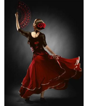 DRESHOW Rose Flower Hair Clip Embroidered Folding Fan Earrings Set Hair Accessories for Women Flamenco Dancer Set-F01UK Red - Buy Online on GoSupps.com
