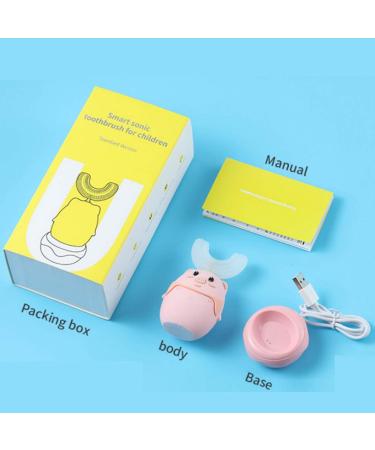 SUOHUI Kid's Electric U-Shaped Toothbrush 3 Clean Modes IPX7 Waterproof Silicone Automatic Toothbrush for Kids 2-8 - Pink Pig - Buy Online on GoSupps.com