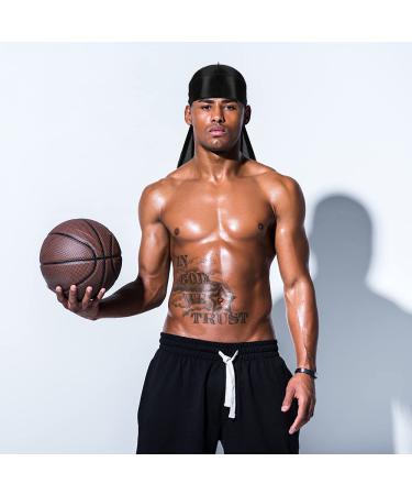 DACKRITO Premium Satin Durag Pack - 2 Pieces Silky Doo Rag Set for Men and Women - Long Tail for 360 Waves - Black (Pack of 2) - Buy Online on GoSupps.com