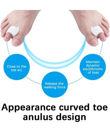 Washable Toe Separators: Pain Relief, Bunion Corrector, Reduce Calluses & Prevent Slipping - White - Buy Online on GoSupps.com