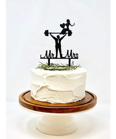 Weightlifting Cake Topper Gym Mr And Mrs Cake Topper Fitness Couple Anniversary Cake Topper Funny Wedding Present For The Couple - Buy Online on GoSupps.com