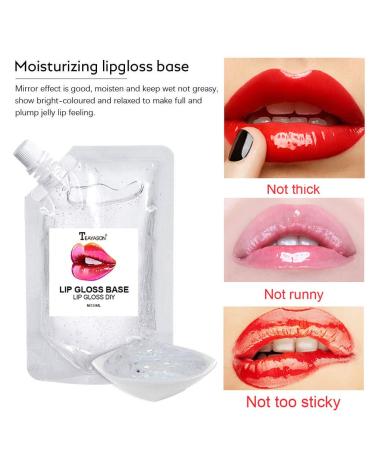 2 Pack DIY Homemade Moisturizing Lip Gloss Base, Lip Makeup Primer Basic  Lipstick Material, Natural Non-stick Clear Lip Gloss Base Making Lip Gloss  Supplies 