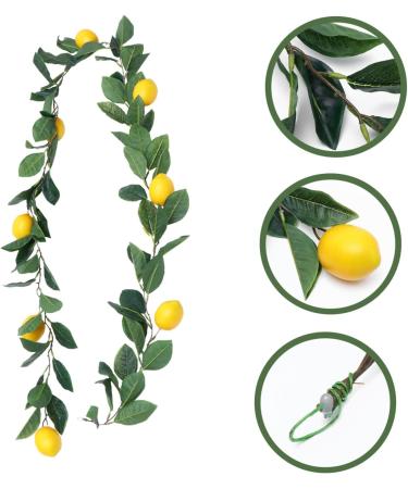 Ciieeo Wedding Garland 2 Pcs Simulation Lemon Rattan Plastic Fake Lemon Wall Decoration Spring Greenery Garland Yellowx2pcs 195x10cmx2pcs - Buy Online on GoSupps.com