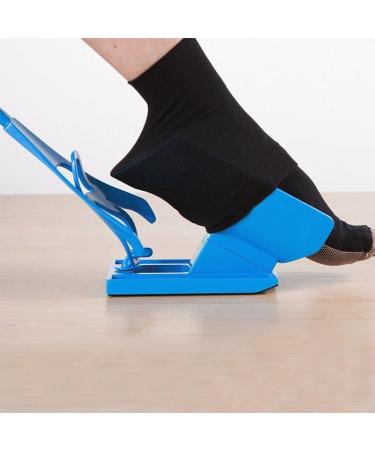 NanoLogi Sock Slider Aid for Seniors & Pregnant - Easy Sock Helper for Overweight - Blue Support Stockings & Shoe Slides - Buy Online on GoSupps.com