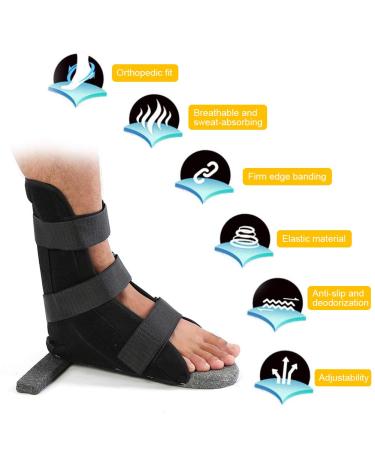 Plantar Fasciitis Night Splint & Drop Foot Support Brace - Adjustable Ankle Support for Injury Recovery & Foot Eversion Correction - Buy Online on GoSupps.com