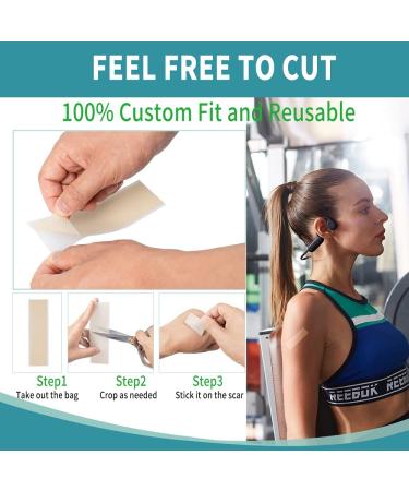 Sialicess Reusable Silicone Scar Strips for Keloid & Hypertrophic Scars - 2 Month Supply - 4 PCS - Buy Online on GoSupps.com