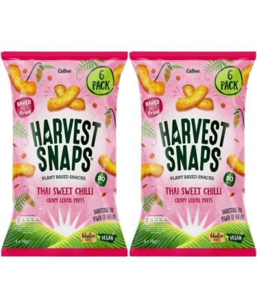 Vegan Snack Bundle Containing Harvest Snaps Thai Sweet Chilli Lentil Puffs 6 x 18g (2 Pack) - Buy Online on GoSupps.com