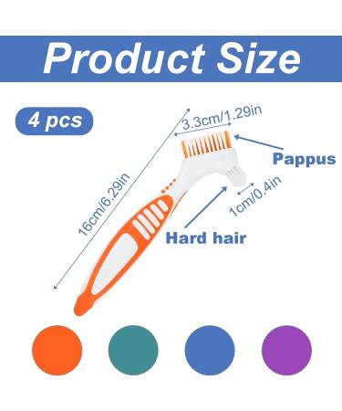 Prosthetic Toothbrush Set - 4 Multi-Layered Denture Brushes for False Teeth | Ergonomic Design & 4 Colors - Buy Online on GoSupps.com