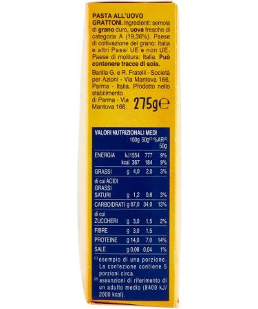  Italian Gourmet E.R. Barilla Egg Pasta Le Emiliane Grattoni Egg Pasta 275g + Italian Polpa Gourmet 400g (Pack of 10) - Buy Online on GoSupps.com