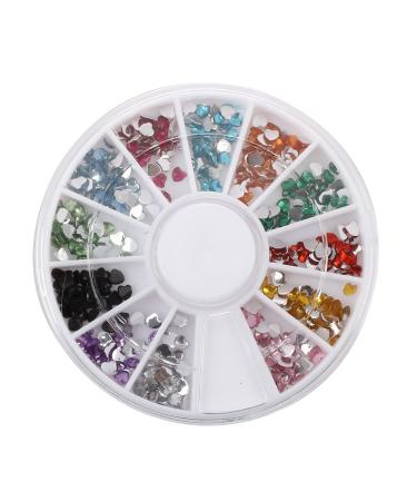 Staccatory 300 Pieces 2 mm 12 Colours Nail Art UV Acrylic Lace Rhinestone Wheel