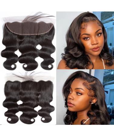 10 10 10+10 Body Wave Bundles with Frontal | Brazilian 100% Remy Human Hair | HD Lace Frontal | 150% Density | Nature Color - Buy Online on GoSupps.com