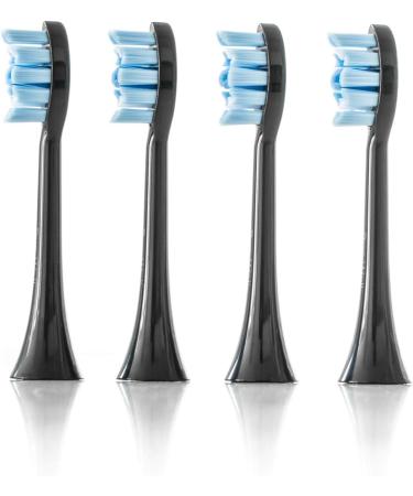 Sonic Clean Brush Replacement Heads - Soft Dupont Bristles - 4 Pack Electric Toothbrush Heads (Black Diamond Edition) - Buy Online on GoSupps.com
