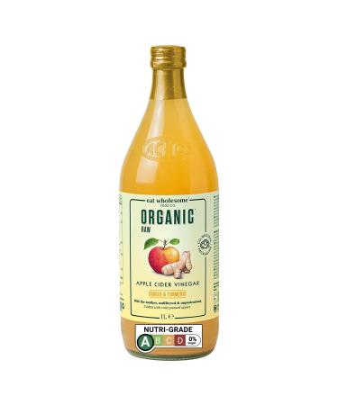 Eat Wholesome Organic Raw Apple Cider Vinegar with Ginger, Turmeric, with "La Mère, 1L "